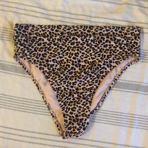 Once Worn High Waist/Leg Animal Print Swim Bottom